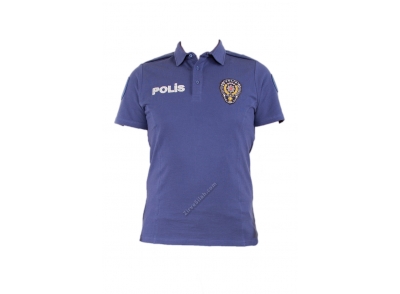 Polo Yaka Lacivert Polis T-shirt